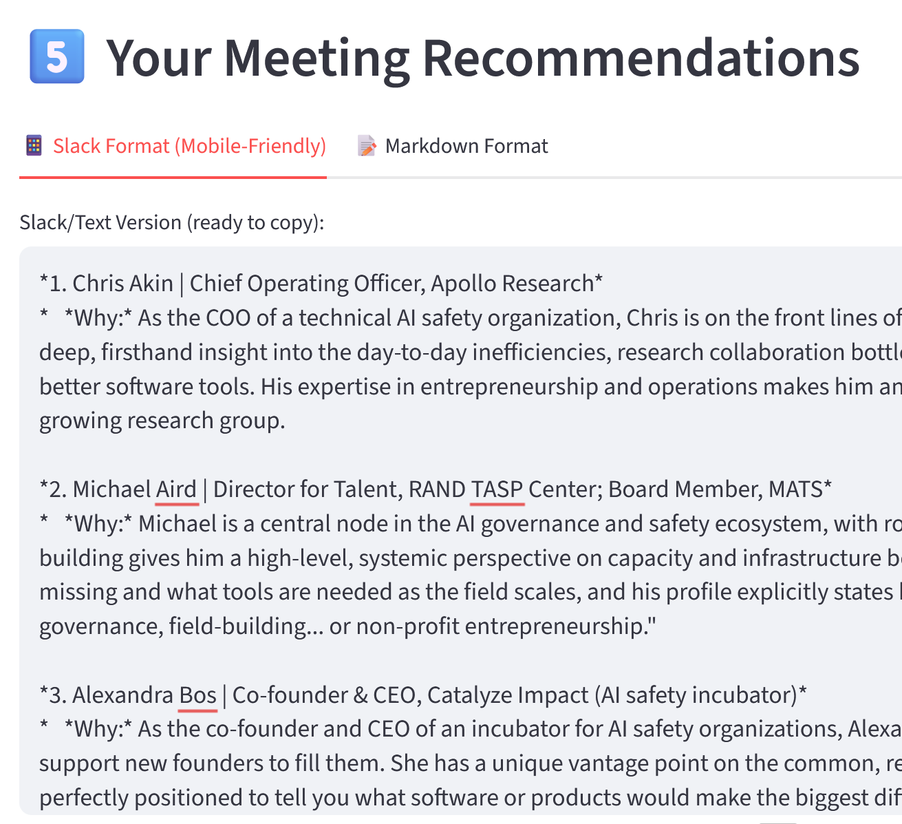 EA Global Matcher Screenshot