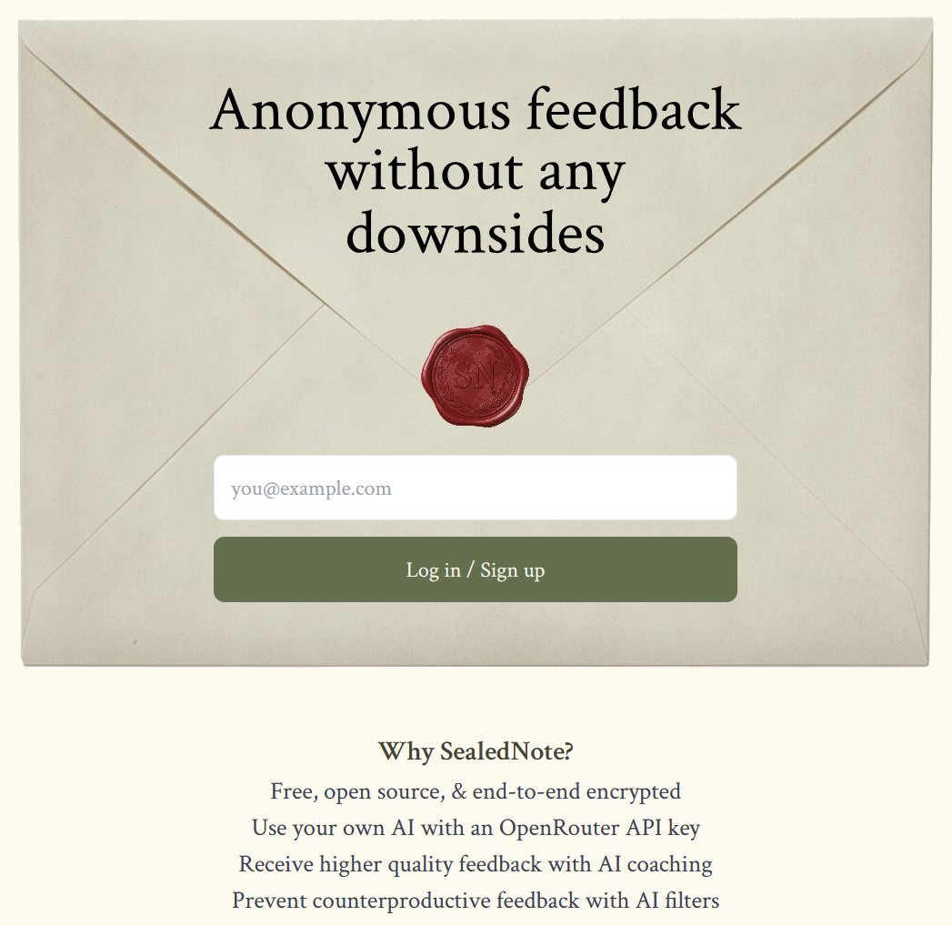 SealedNote Screenshot